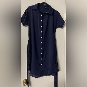 Navy Blue Button Down Dress